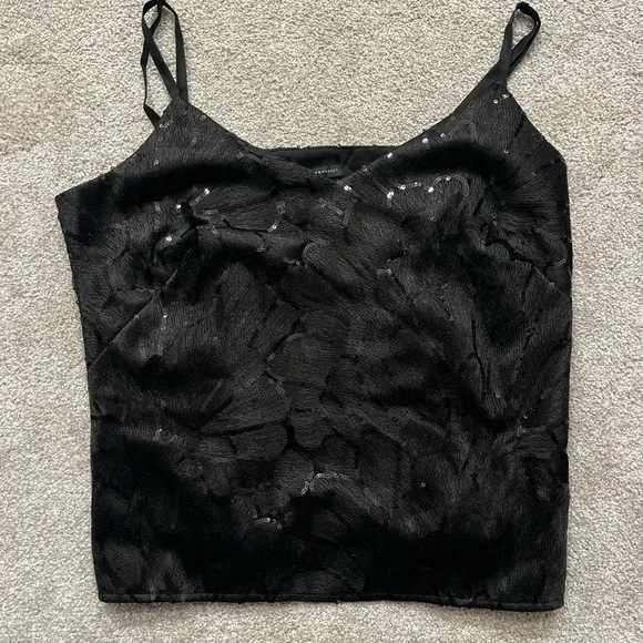 White House Black Market Black Sequin Women's Top - Picture 1 of 7